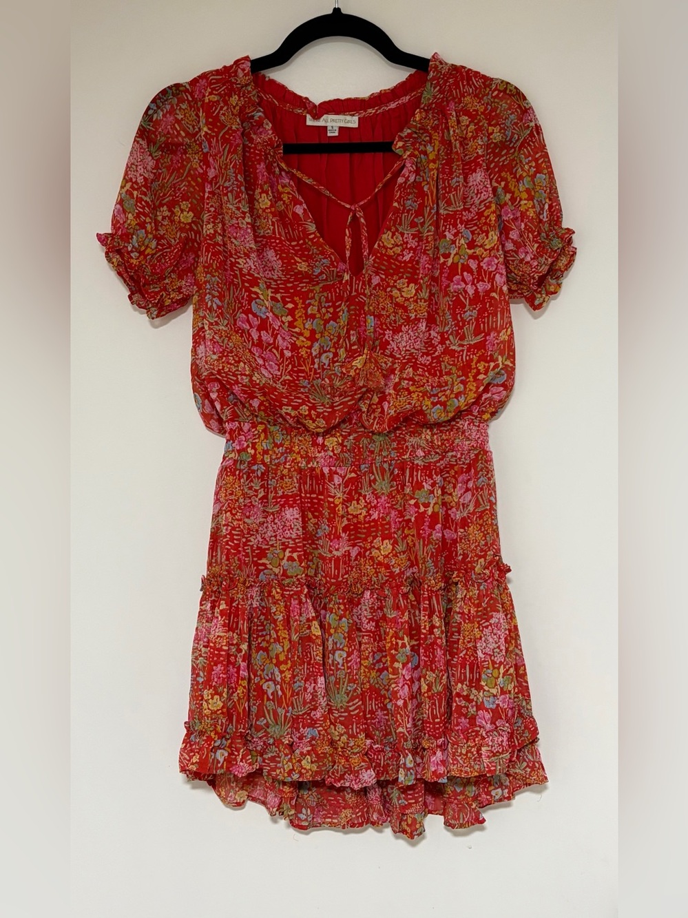 We’re All Pretty Girls Women’s Orange Floral Mini Dress Size Small